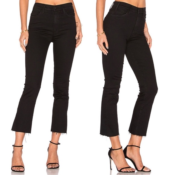 NWT MOTHER Jeans The Insider Crop Two Step Fray Not Guilty Black Size 25 - Picture 1 of 13
